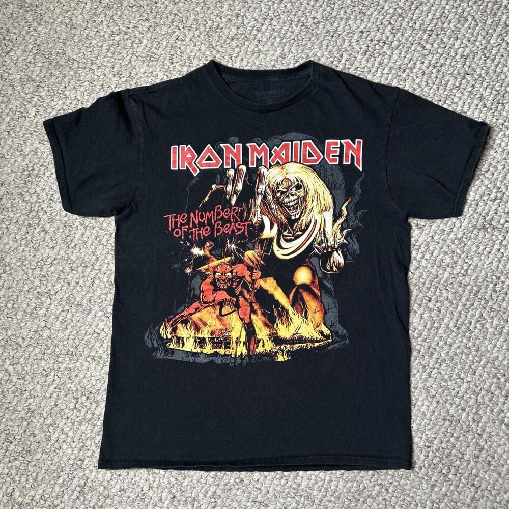Iron Maiden T Shirt Men’s Medium Number Of The Beast Rock Metal Band